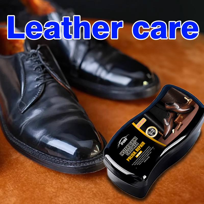 Leather Shoe Polish - ฟิฟูโบ ฟองน้ำขัดรองเท้าอินสแตนท์ ชายน์ แว็กซ์, น้ำยาขัดหนังอเนกประสงค์ไร้สี, ซ่อมแซมและดูแลรองเท้าหนัง,